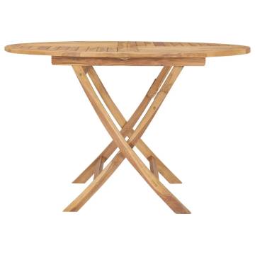 Folding Garden Table Ø 120 cm - Solid Teak Wood | HipoMarket