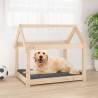 Dog Bed 81x60x70 cm Solid Wood Pine Colour natural Size 81 x 60 x 70 cm 