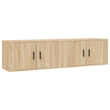 Wall-mounted TV Cabinets 2 pcs Sonoma Oak | Stylish Storage