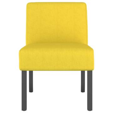 Slipper Chair Light Yellow Fabric - Comfortable Accent Chair