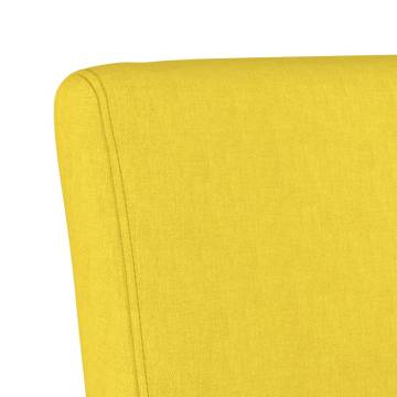 Slipper Chair Light Yellow Fabric - Comfortable Accent Chair