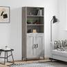 Highboard Grey Sonoma 69.5x34x180 cm Engineered Wood Colour grey sonoma Quantity in Package 1 Model 2 wood doors 