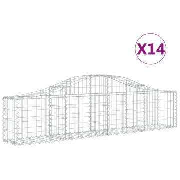 Arched Gabion Baskets 14 pcs - Durable Garden Barriers