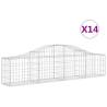 Arched Gabion Baskets 14 pcs - Durable Garden Barriers