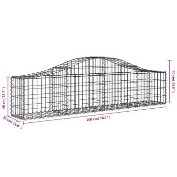 Arched Gabion Baskets 14 pcs - Durable Garden Barriers