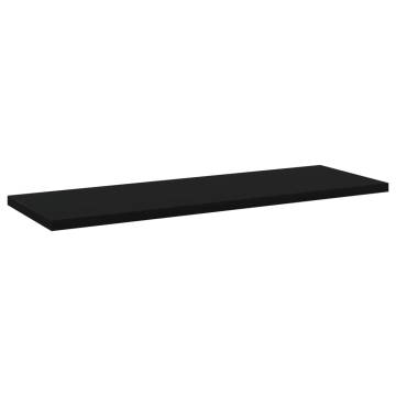 Bookshelf Boards 4 pcs Black - Engineered Wood Storage Solution