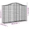 Arched Gabion Baskets | 6 pcs Galvanised Iron 200x30x120/140 cm