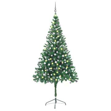 210cm Pre-lit Christmas Tree with Balls - Stunning & Easy to Assemble