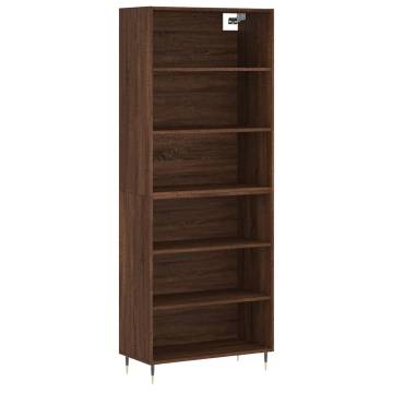 Stylish Highboard in Brown Oak - Modern Engineered Wood Design