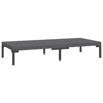 Dark Grey Half Round Poly Rattan Garden Coffee Table | Hipomarket