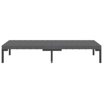 Dark Grey Half Round Poly Rattan Garden Coffee Table | Hipomarket