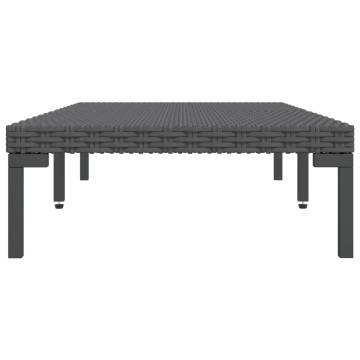 Dark Grey Half Round Poly Rattan Garden Coffee Table | Hipomarket