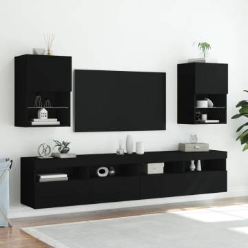 TV Cabinet with LED Lights - Stylish Black Storage Solution