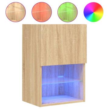 TV Cabinet with LED Lights Sonoma Oak - Modern Design