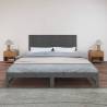 Elegant Grey Wall Headboard - Solid Pine Wood 185x3x60 cm