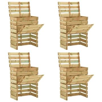 Slatted Garden Composter Set - 4pcs Pinewood 80x50x100 cm