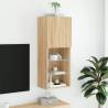 Stylish TV Cabinet with LED Lights - Sonoma Oak