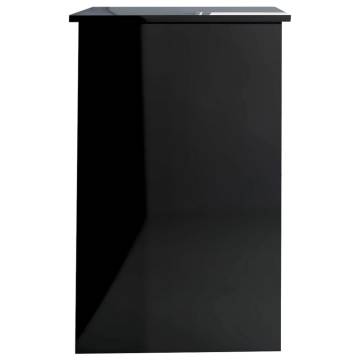 High Gloss Black Desk - Modern Engineered Wood - 100x50 cm