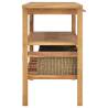 Bathroom Vanity Cabinet with Baskets - Solid Wood Teak 132x45cm