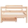 Elegant Kids Bed Frame with Drawers - Solid Pine Wood 80x160 cm