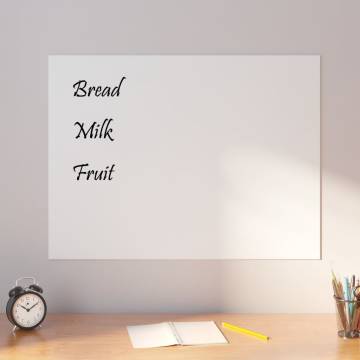 Wall-mounted Magnetic Board White 80x60 cm | Durable Tempered Glass