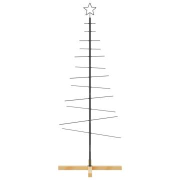 Black Metal Christmas Tree with Wooden Base - 150 cm | HipoMarket