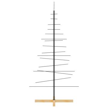 Black Metal Christmas Tree with Wooden Base - 150 cm | HipoMarket