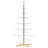 Black Metal Christmas Tree with Wooden Base - 150 cm | HipoMarket