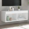 TV Cabinet with LED Lights White 80x30x30 cm Colour white Quantity in Package 1 Width 80 cm 