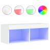 TV Cabinet with LED Lights - White 80x30x30 cm | HipoMarket