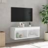 TV Cabinet with LED Lights - White 80x30x30 cm | HipoMarket