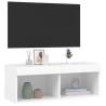 TV Cabinet with LED Lights - White 80x30x30 cm | HipoMarket