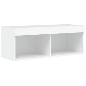 TV Cabinet with LED Lights - White 80x30x30 cm | HipoMarket