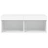 TV Cabinet with LED Lights - White 80x30x30 cm | HipoMarket