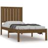 Honey Brown Small Single Bed Frame - Solid Pine Wood 75x190cm