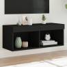 TV Cabinet with LED Lights Black 80x30x30 cm Colour black Quantity in Package 1 Width 80 cm 