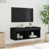 Stylish TV Cabinet with LED Lights - Black | HipoMarket UK