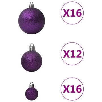 100 Piece Purple Christmas Ball Set - Perfect Holiday Decor