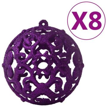 100 Piece Purple Christmas Ball Set - Perfect Holiday Decor