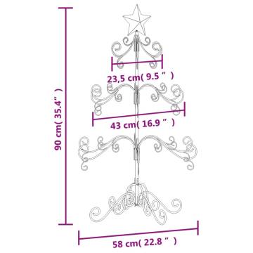 Metal Christmas Tree Black 90 cm - Modern DIY Decoration