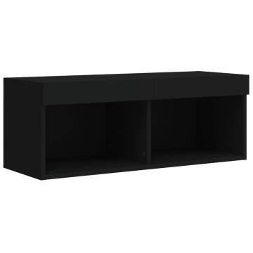 Stylish TV Cabinet with LED Lights - Black | HipoMarket UK