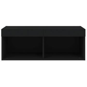 Stylish TV Cabinet with LED Lights - Black | HipoMarket UK