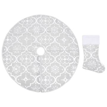 Luxury Christmas Tree Skirt with Sock - White 90 cm | HipoMarket