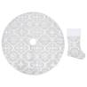 Luxury Christmas Tree Skirt with Sock - White 90 cm | HipoMarket