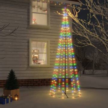 Colorful Christmas Cone Tree with 310 LEDs - 300 cm Height