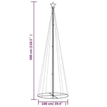 Colorful Christmas Cone Tree with 310 LEDs - 300 cm Height