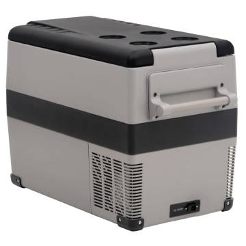 Cool Box with Handle - 55L Portable Black & Grey