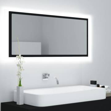 Stylish LED Bathroom Mirror Black 100x8.5x37 cm - Hipomarket