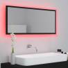 Stylish LED Bathroom Mirror Black 100x8.5x37 cm - Hipomarket