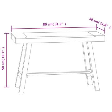 Bench 80 cm Solid Wood Teak - Timeless Vintage Charm